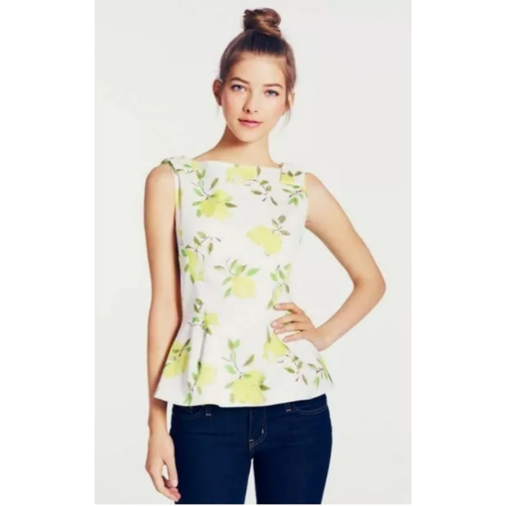 Kate Spade Thalia Peplum Top In Lyric Lemon